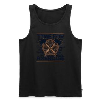 Time For Axercise Axe Throwing Game Competition - Men's Premium Organic Tank Top - black - Front - Michal (187cm)