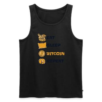 Eat Sleep Bitcoin Repeat Crypto-monnaie Blockchain - Débardeur bio Premium Homme - noir - Devant - Michal (187cm)