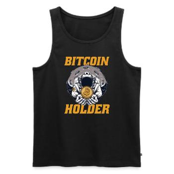 Bitcoin Holder Blockchain Crypto Cryptocurrency - Men's Premium Organic Tank Top - black - Front - AI Model Male 178 light (178cm)