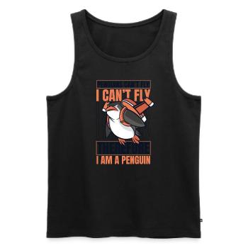 Les pingouins ne peuvent pas voler Je ne peux pas voler Manchot royal - Débardeur bio Premium Homme - noir - Devant - AI Model Male 178 light (178cm)