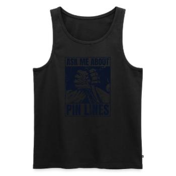 Ask Me About Pin Lines Hand Wrestling Exercise - Men's Premium Organic Tank Top - black - Front - AI Model Male 178 light (178cm)