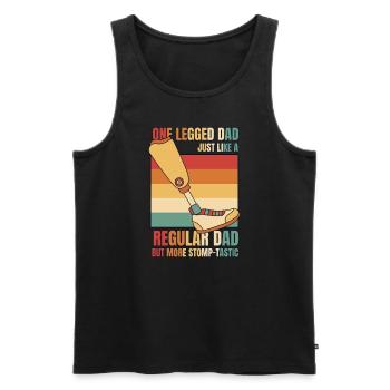 Einbeiniger Vater genau wie ein normaler Vater Benutzerbein - Männer Premium Bio Tank Top - Schwarz - Vorne - Michal (187cm)