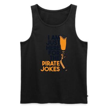 Nur hier für die Piratenwitze Benutzer Beinprothese - Männer Premium Bio Tank Top - Schwarz - Vorne - Michal (187cm)
