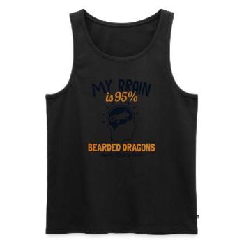 My Brain is 95% Bearded Dragon Pogona Lizard - Men's Premium Organic Tank Top - black - Front - AI Model Male 178 light (178cm)