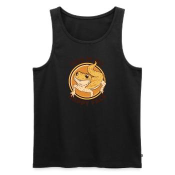 Das ist mein glückliches Gesicht Pogona Eidechse Haustierbesitzer - Männer Premium Bio Tank Top - Schwarz - Vorne - Michal (187cm)