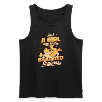 Girl Who Loves Bearded Dragons Pogona Lizard - Men's Premium Organic Tank Top - black - Front - AI Model Male 178 light (178cm)