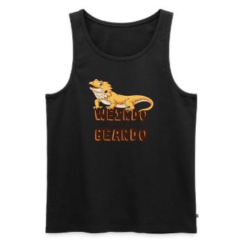 Weirdo avec un propriétaire d’animal de compagnie lézard Beardo Pogona - Débardeur bio Premium Homme - noir - Devant - Michal (187cm)
