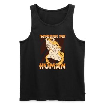 Impress Me Human Pogona Pet Lizard Owner Bearded - Men's Premium Organic Tank Top - black - Front - AI Model Male 178 light (178cm)