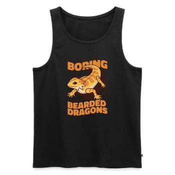 La vie serait ennuyeuse sans le lézard pogona - Débardeur bio Premium Homme - noir - Devant - Michal (187cm)