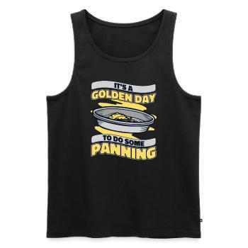 Es ist ein goldener Tag, um Miner Gold zu waschen - Männer Premium Bio Tank Top - Schwarz - Vorne - AI Model Male 178 light (178cm)