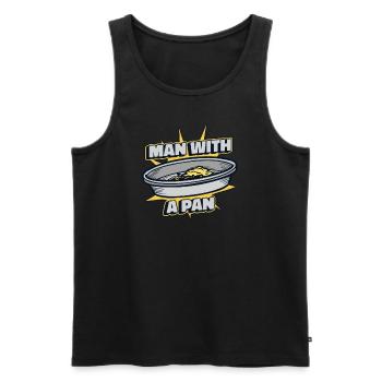 Mann mit einer Pfanne Schürfen Miner Placer Mining - Männer Premium Bio Tank Top - Schwarz - Vorne - AI Model Male 178 light (178cm)