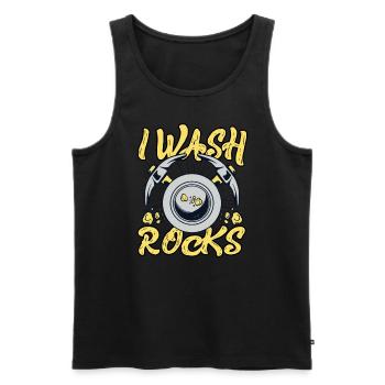 Ich wasche Steine, Schürfen, Seifenabbau, Minen, Gold - Männer Premium Bio Tank Top - Schwarz - Vorne - AI Model Male 178 light (178cm)