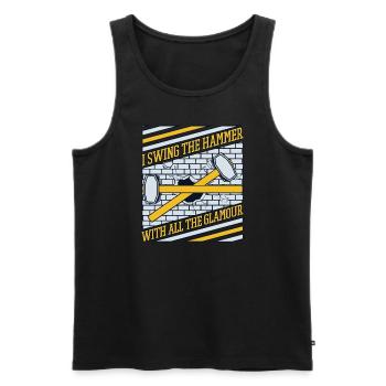 Ich schwinge den Hammer mit all dem Glamour House - Männer Premium Bio Tank Top - Schwarz - Vorne - Michal (187cm)