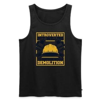 Introvertiert, aber bereit, über das Haus zu diskutieren - Männer Premium Bio Tank Top - Schwarz - Vorne - Michal (187cm)