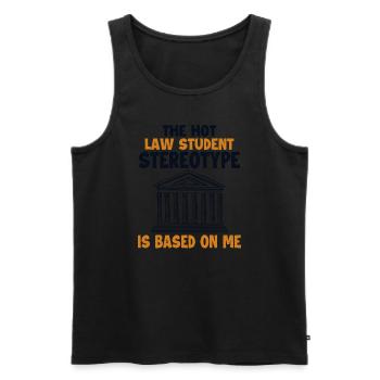 Stéréotype d’étudiant en droit chaud basé sur moi étudiants - Débardeur bio Premium Homme - noir - Devant - Michal (187cm)