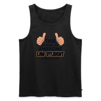 So sieht ein großartiger Jurastudent aus - Männer Premium Bio Tank Top - Schwarz - Vorne - Michal (187cm)