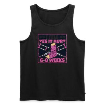 Ich fiel, ja, es tat weh, gebrochener Arm, Bein, gebrochener Knochen - Männer Premium Bio Tank Top - Schwarz - Vorne - Michal (187cm)