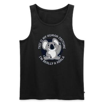 C’est mon costume humain, je suis vraiment un koala - Débardeur bio Premium Homme - noir - Devant - Michal (187cm)