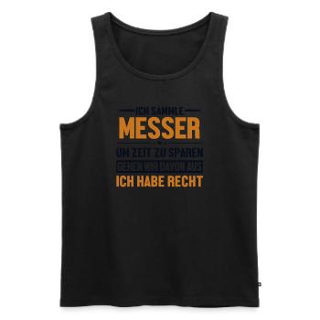 Messer hat immer Recht Butcher Knife Lover Knife - Men's Premium Organic Tank Top - black - Front - Michal (187cm)