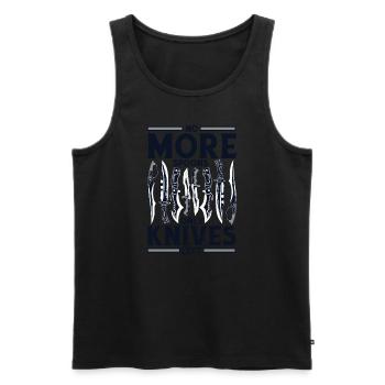 No More Spoons Only Knives Left Restoration Knife - Men's Premium Organic Tank Top - black - Front - AI Model Male 178 light (178cm)