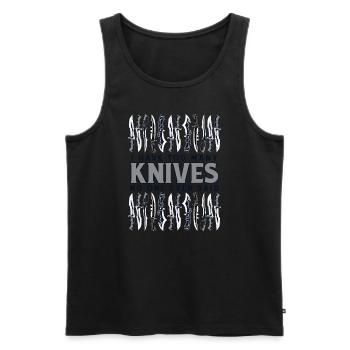 Habe zu viele Messer, niemand hat jemals Lover-Messer gesagt - Männer Premium Bio Tank Top - Schwarz - Vorne - Michal (187cm)