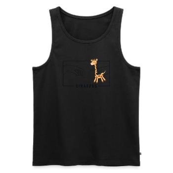 Michel-Ange Création d’Adam Girafes Nubiens - Débardeur bio Premium Homme - noir - Devant - Michal (187cm)