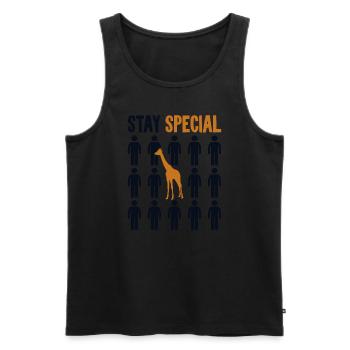 Aufenthalt Special Giraffidae Nubische Afrikanische Giraffe - Männer Premium Bio Tank Top - Schwarz - Vorne - Michal (187cm)