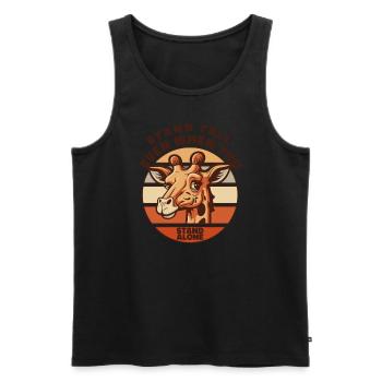 Steh aufrecht, auch wenn du alleine stehst Afrikaner - Männer Premium Bio Tank Top - Schwarz - Vorne - AI Model Male 178 light (178cm)