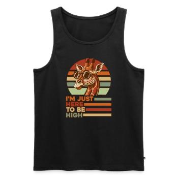 Nur hier, um hoch zu sein Giraffidae Nubischer Afrikaner - Männer Premium Bio Tank Top - Schwarz - Vorne - AI Model Male 178 light (178cm)