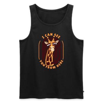 I Can See You From Here Nubian African Giraffidae - Men's Premium Organic Tank Top - black - Front - Michal (187cm)