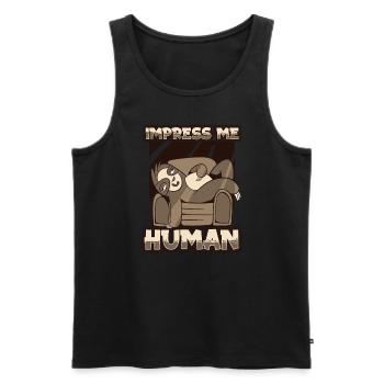 Impress Me Humain à gorge brune Pilosa folivora - Débardeur bio Premium Homme - noir - Devant - Michal (187cm)