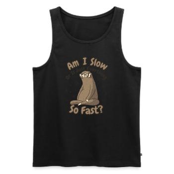 Or Is Just Everything So Fast Pilosa Folivora - Men's Premium Organic Tank Top - black - Front - Michal (187cm)