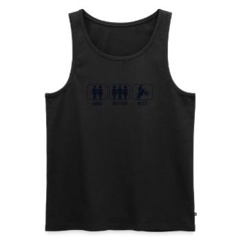 Good Better Best Motocross Racing Supermoto - Men's Premium Organic Tank Top - black - Front - Michal (187cm)
