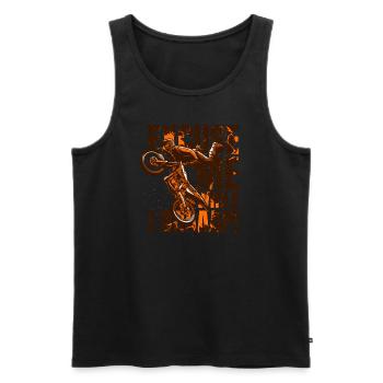 Excusez-moi pendant que je braque les pilotes de course de moto - Débardeur bio Premium Homme - noir - Devant - Michal (187cm)