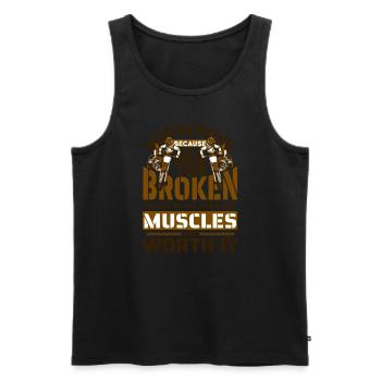 Because It's Worth It Supermoto Motorcycle Racing - Men's Premium Organic Tank Top - black - Front - Michal (187cm)