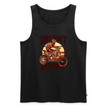 Dirt Don't Hurt Motorcycle Racing Supermoto - Men's Premium Organic Tank Top - black - Front - Michal (187cm)
