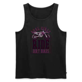 Echte Mädchen fahren Dirtbikes Supermoto Motorrad - Männer Premium Bio Tank Top - Schwarz - Vorne - Michal (187cm)