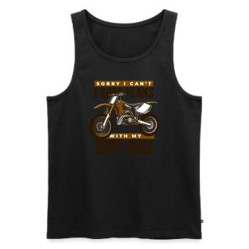J’ai des projets avec ma moto de course de moto tout-terrain - Débardeur bio Premium Homme - noir - Devant - Michal (187cm)
