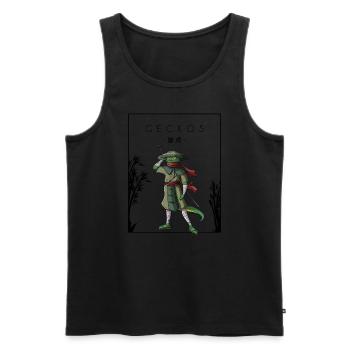 Geckos Chinesische Hanzi-Eidechse Gekkota Schopf - Männer Premium Bio Tank Top - Schwarz - Vorne - AI Model Male 178 light (178cm)