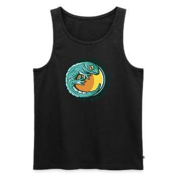 Geck Yo Act Together Lizard Gekkota Crested - Men's Premium Organic Tank Top - black - Front - Michal (187cm)