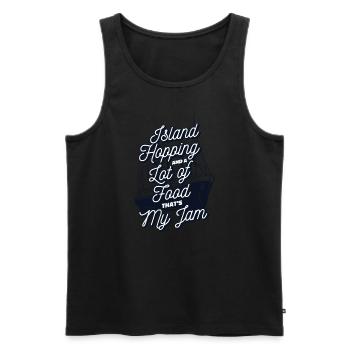 Island Hopping And A Lot Of Food Cruise Ship - Men's Premium Organic Tank Top - black - Front - AI Model Male 178 light (178cm)