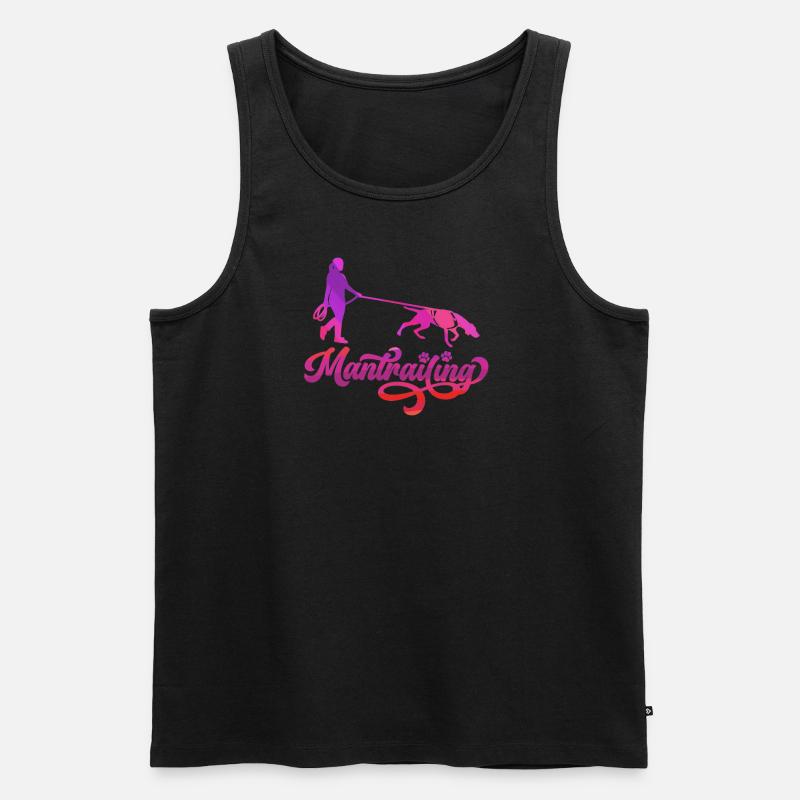 Mantrailing PINK - Männer Premium Bio Tank Top - Schwarz