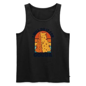 Je le ferai pour le fromager Gouda Queso - Débardeur bio Premium Homme - noir - Devant - Michal (187cm)