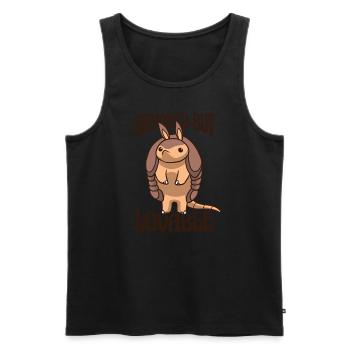 Armored But Lovable Pink Fairy Chlamyphoridae - Men's Premium Organic Tank Top - black - Front - AI Model Male 178 light (178cm)