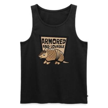 Armored And Lovable Pink Fairy Cingulata Lover - Men's Premium Organic Tank Top - black - Front - AI Model Male 178 light (178cm)
