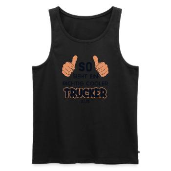 So sieht ein cooler Trucker aus Trucker Truckie - Men's Premium Organic Tank Top - black - Front - Michal (187cm)