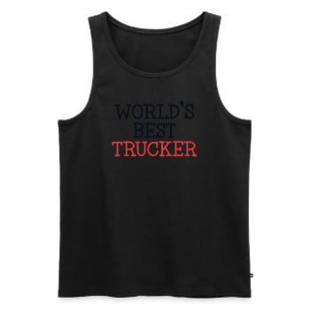 World's Best Trucker Trucker Legends Truckie - Men's Premium Organic Tank Top - black - Front - Michal (187cm)