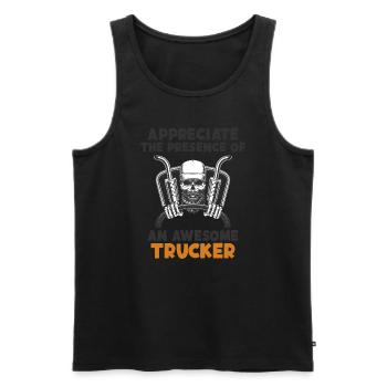 Appreciate Presence Of Awesome Trucker Trucker - Men's Premium Organic Tank Top - black - Front - AI Model Male 178 light (178cm)