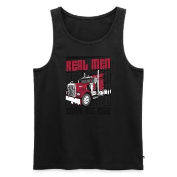 Echte Männer fahren große Lastwagen Trucker Legenden Truckie - Männer Premium Bio Tank Top - Schwarz - Vorne - Michal (187cm)