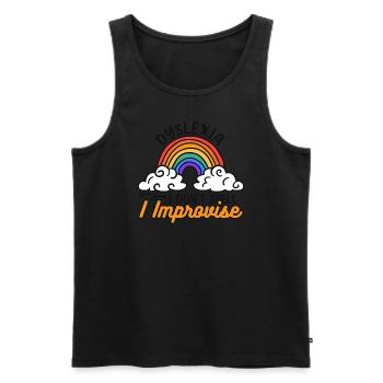 Ich buchstabiere nicht Ich improvisiere Apraxie Legasthenie - Männer Premium Bio Tank Top - Schwarz - Vorne - Michal (187cm)